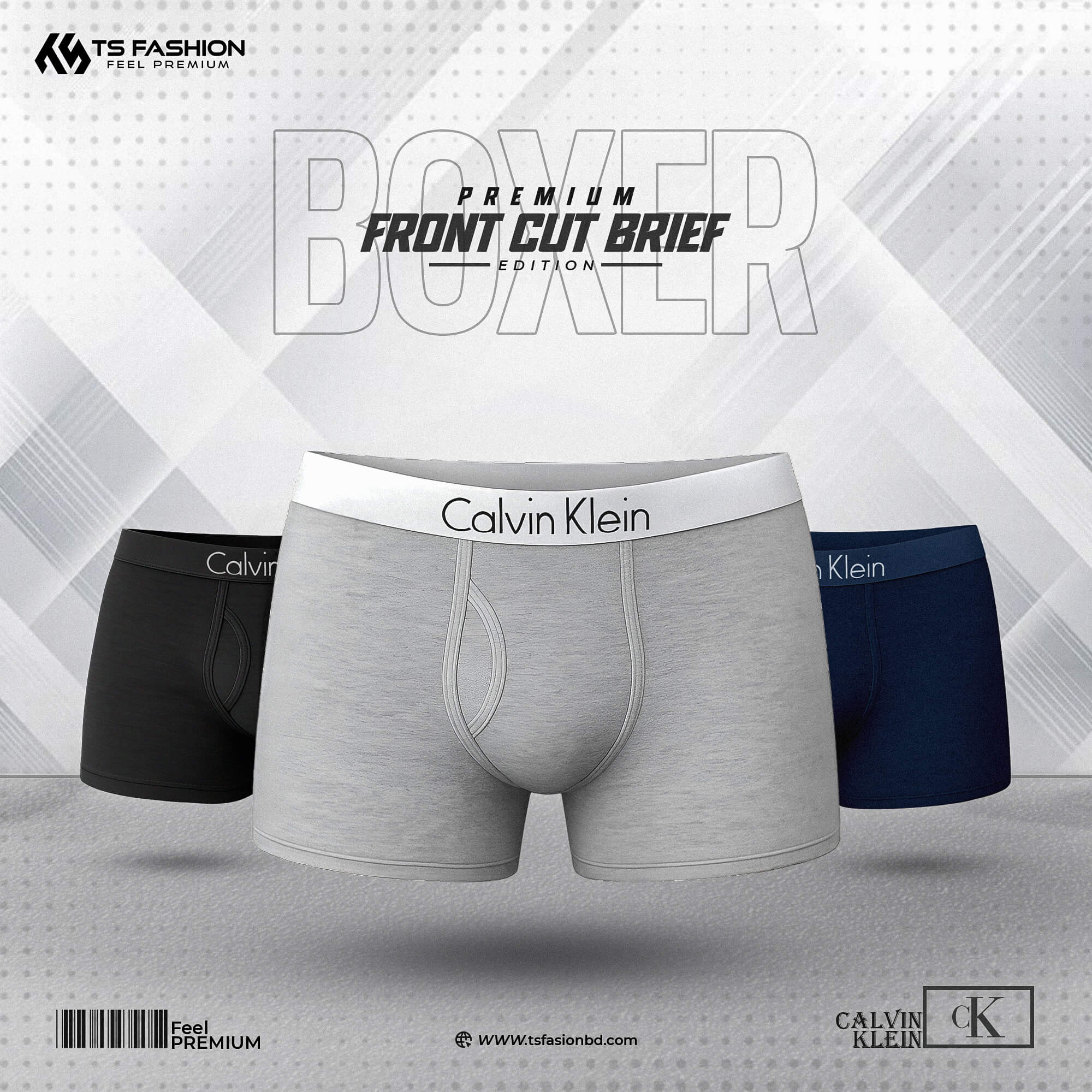 Premium Front Cut Boxer (3pcs Combo)